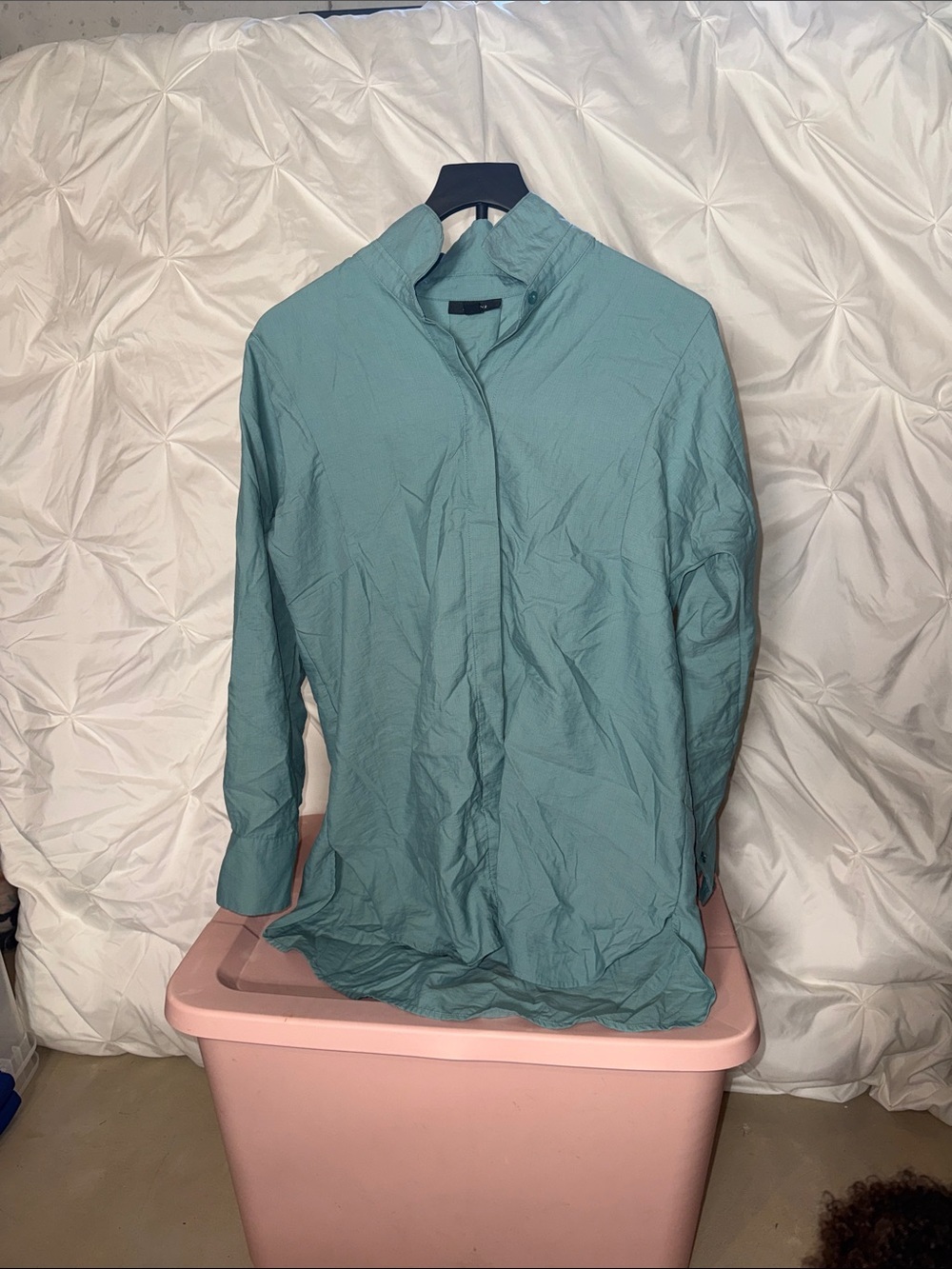 Alfani Teal Lightweight Collarless Blazer Jacket